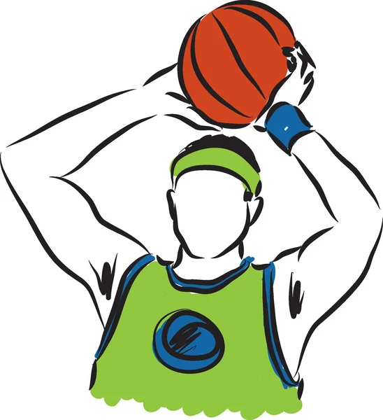 Joueur de basket illustration 2 — Image vectorielle