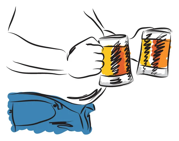 Brzuch piwa człowiek ilustracja piwa do picia — Wektor stockowy