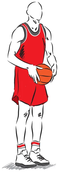 Mann Basketballer Illustration — Stockvektor