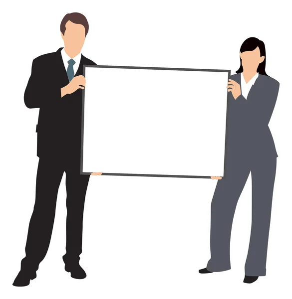 Hommes d'affaires avec illustration tableau blanc — Image vectorielle