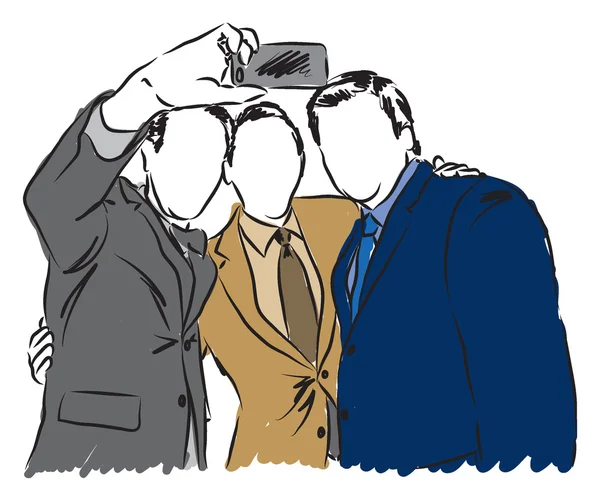 Businessmen taking a photo illustration — Stock Vector