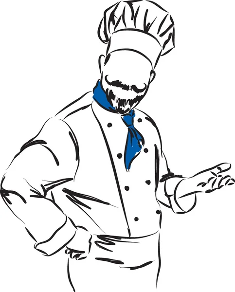 Illustratie van de chef-kok man (2) — Stockvector