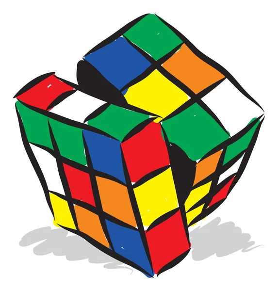 Jugar cubo colores ilustración — Vector de stock