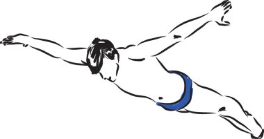 adam illüstrasyon Yüzme dalış