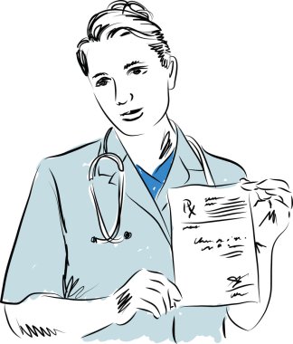 Doktor tıbbi illüstrasyon 1