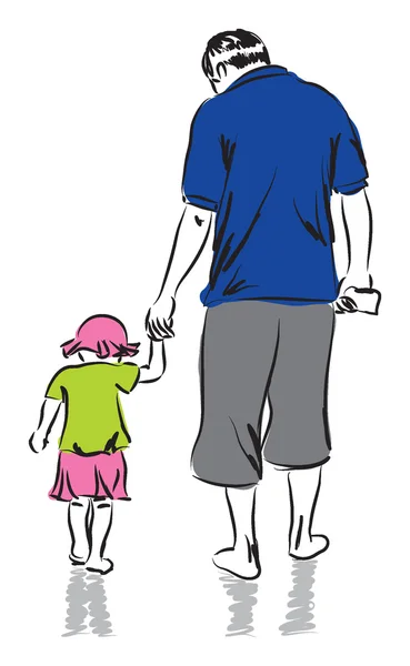 Pai e filha ilustração dia do pai 2 —  Vetores de Stock