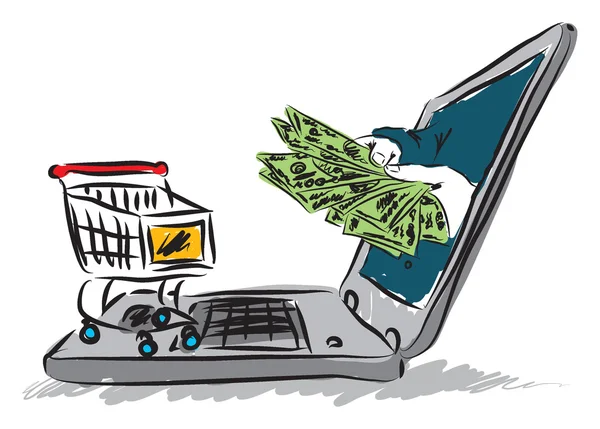 E-commerce geld illustratie — Stockvector