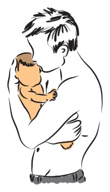 Baba ve oğul babasının gün illüstrasyon