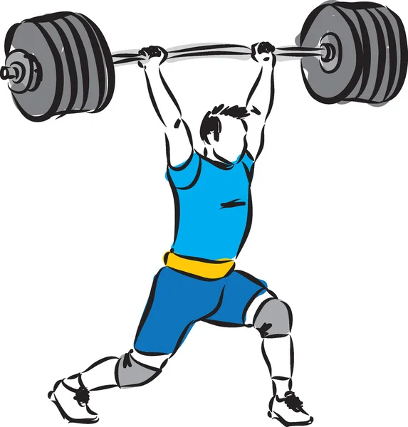 Gewichtheben Mann Abbildung 2 — Stockvektor