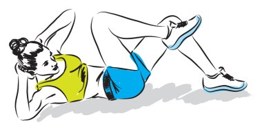 Fitness kız kadın illüstrasyon