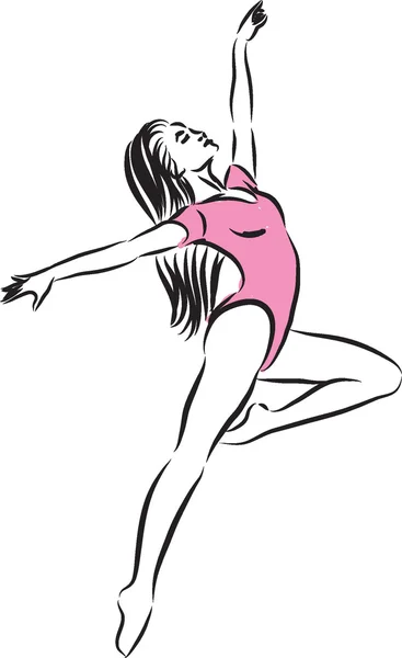 Tanz Fitness Mädchen Illustration — Stockvektor