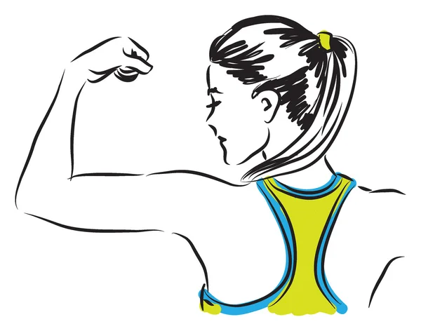 Sterke fitness vrouw illustratie — Stockvector
