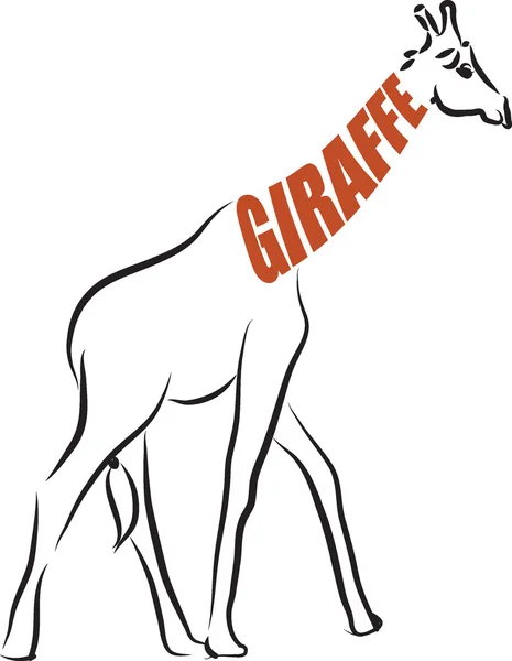 Ilustracja literowanie tekst żyrafa — Wektor stockowy