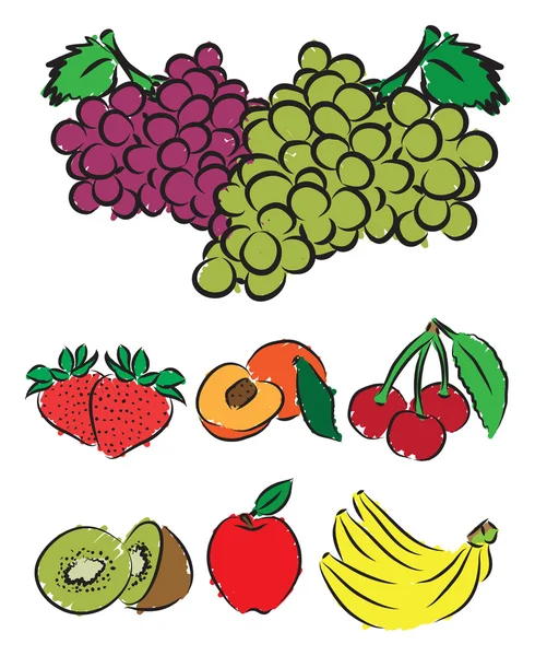 Fruits nourriture cliparts illustration — Image vectorielle