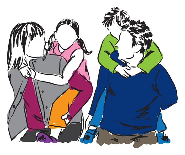 人民幸福家庭插图 — 图库矢量图片