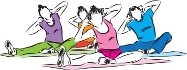 fitness insanlar illüstrasyon grup