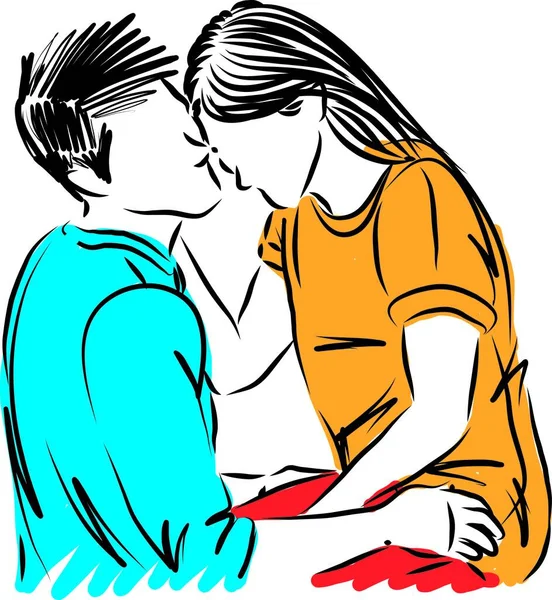 Pareja Hombre Mujer Divertirse Juntos Vector Ilustración — Vector de stock