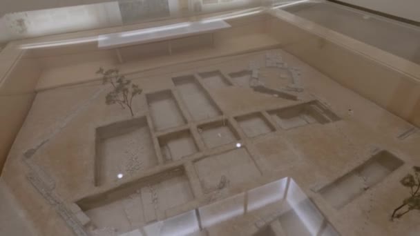 Olympia Greece Archaeological Museum Interior Exhibits Area Hosted Ancient Sports — Stock Video