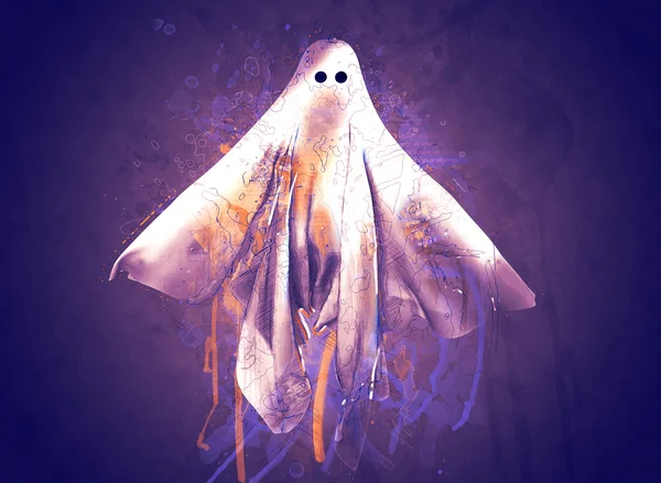 Ilustração de um fantasma flutuante — Fotografia de Stock