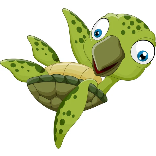 Roztomilý kreslený želva mává — Stockový vektor