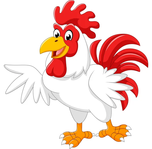 Cartoon rooster presenting — Stock Vector