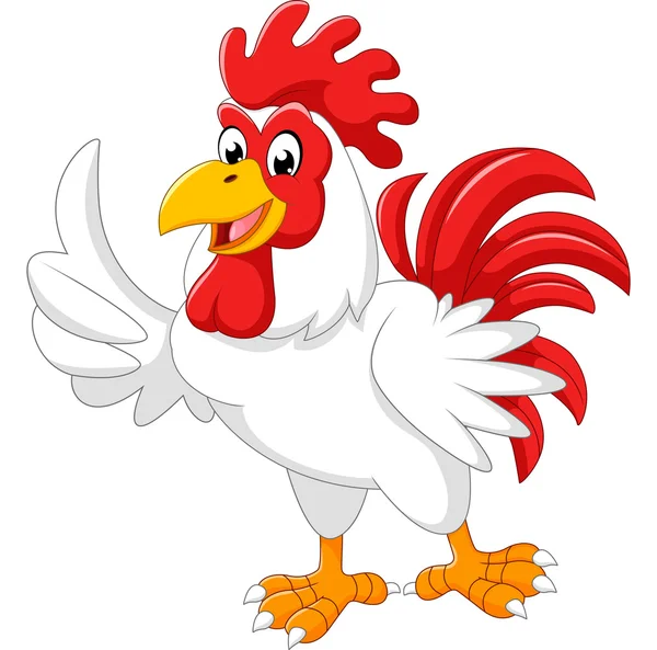 Cartoon rooster giving thumb up — Stock Vector