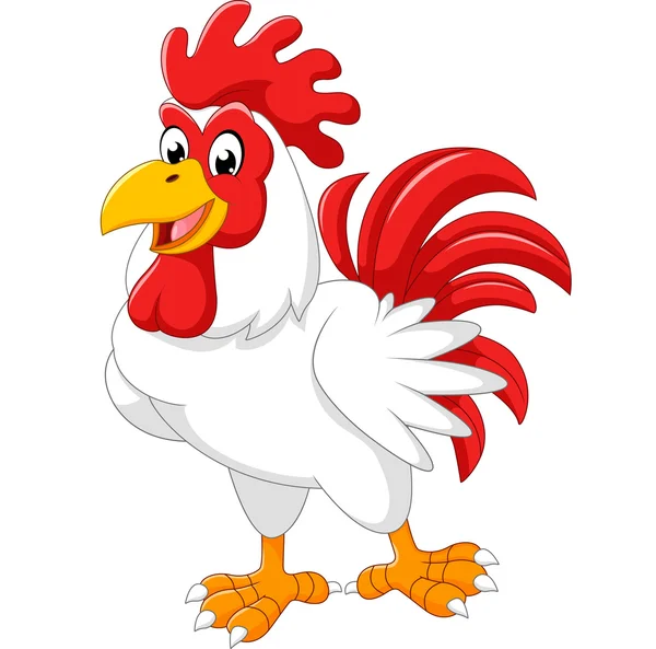 Cartoon chicken rooster posing — Stock Vector