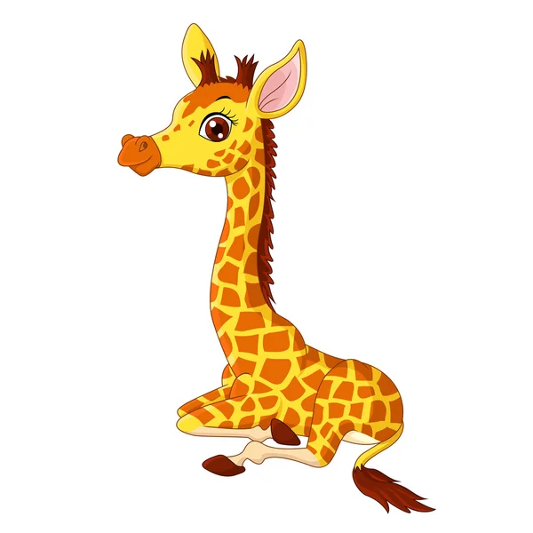 Mignon girafe dessin animé — Image vectorielle