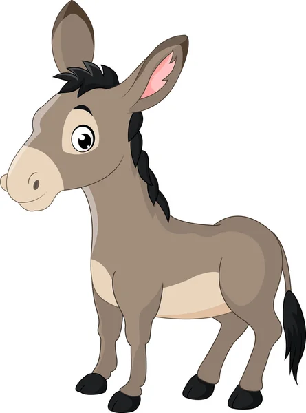 Dibujos animados burro feliz — Vector de stock