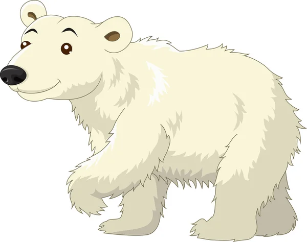 White Polar Bear cartoon — Stock Vector