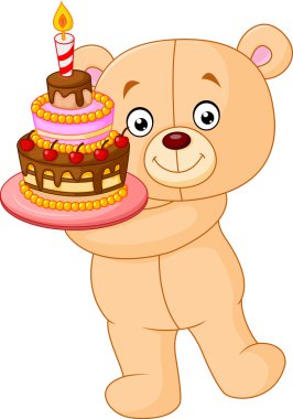 doğum günü pastası holding bear