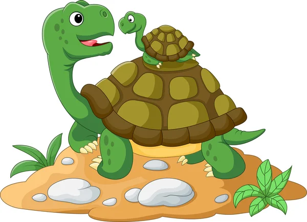 Tortue dessin animé mignon — Image vectorielle