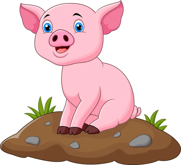 卡通可爱的宝宝猪 — 图库矢量图片