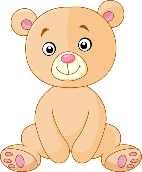 Cartoon šťastný sedící medvěd — Stockový vektor