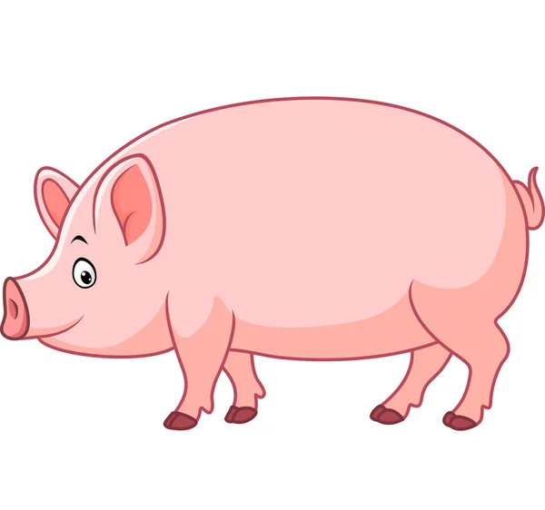 Dessin animé cochon heureux — Image vectorielle