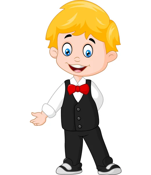 Cartoon Boy Wearing a Tuxedo — Stock Vector