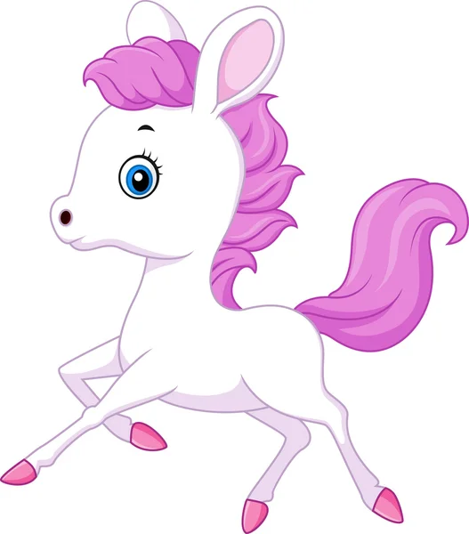 Cute baby pony jumping — Stock Vector