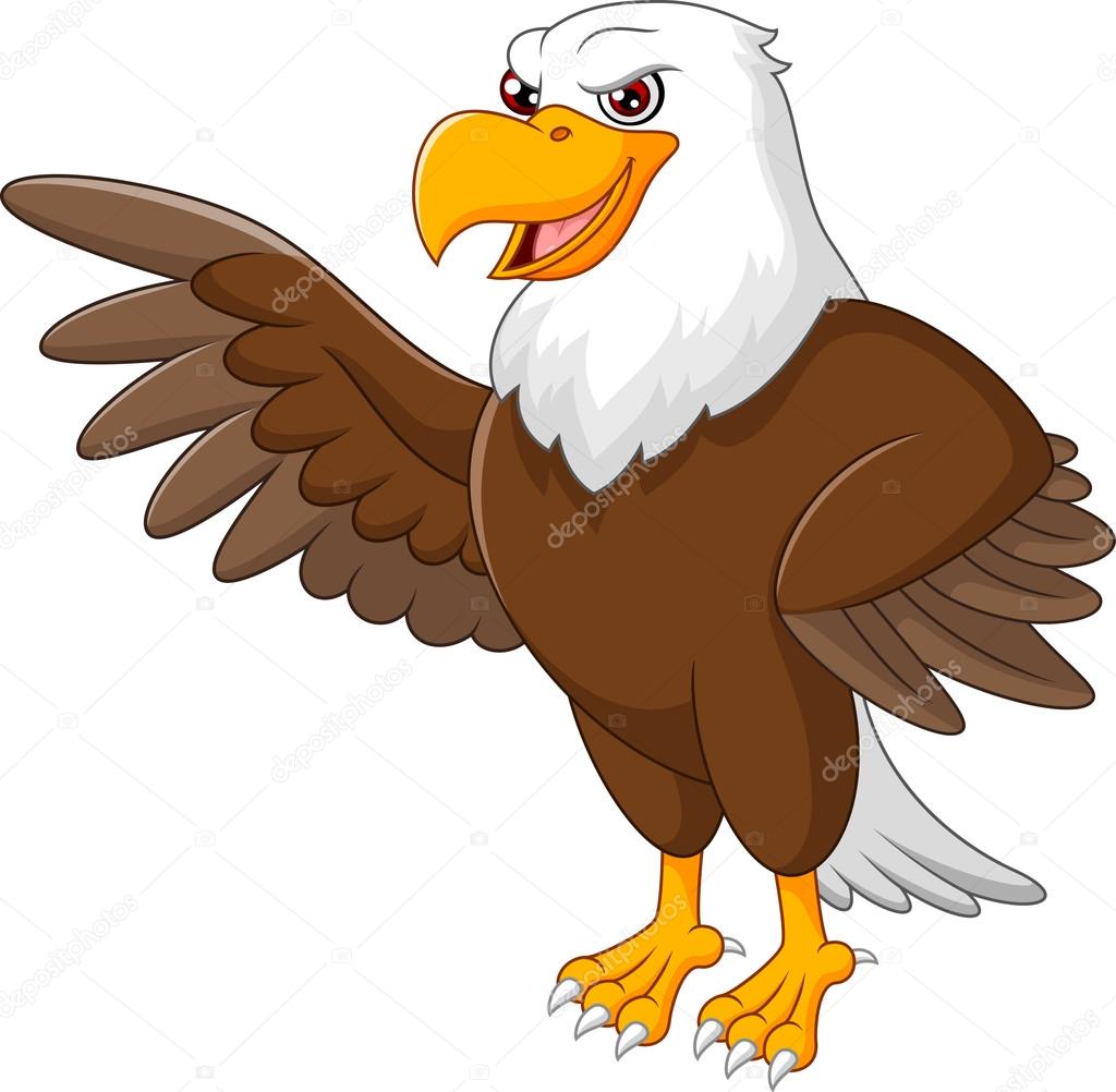 Eagle cartoon waving