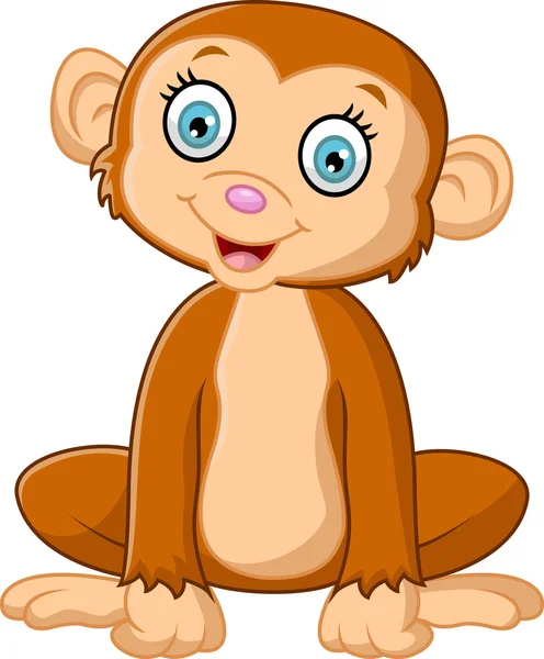 Мультфильм симпатичная обезьяна сидит — стоковый вектор