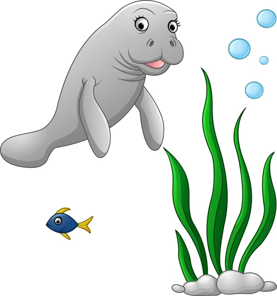Schattig walrus cartoon — Stockvector