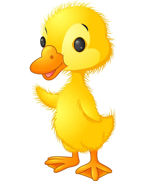 Cute duck cartoon waving — Stock Vector