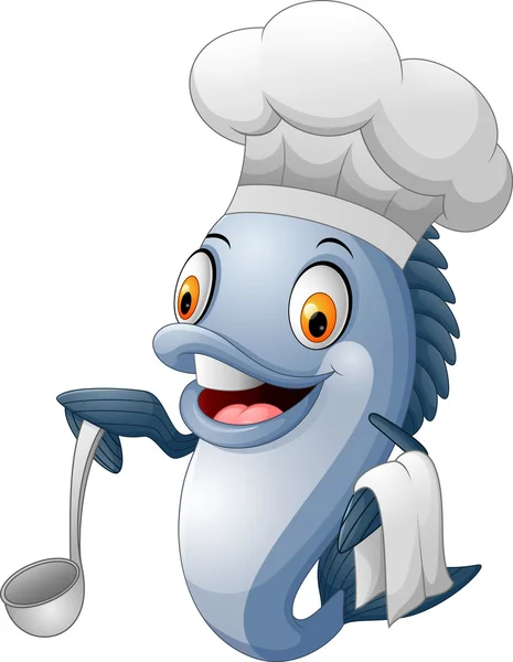 Cartoon chef poisson — Image vectorielle