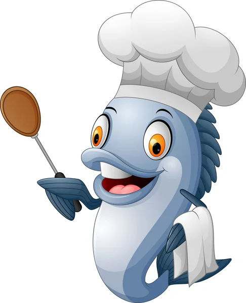 Cartoon chef poisson — Image vectorielle