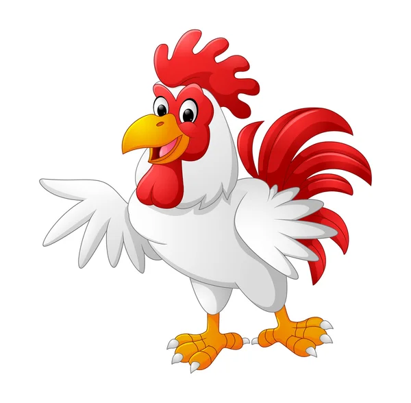 Cartoon rooster presenting — Stock Vector