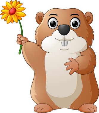 Çizgi film köstebek tutun çiçek