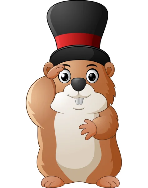 Cartoon happy ground hog — Stock Vector