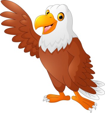 Eagle cartoon waving clipart