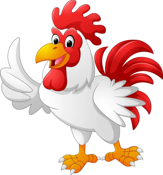 Cartoon rooster giving thumb up — Stock Vector