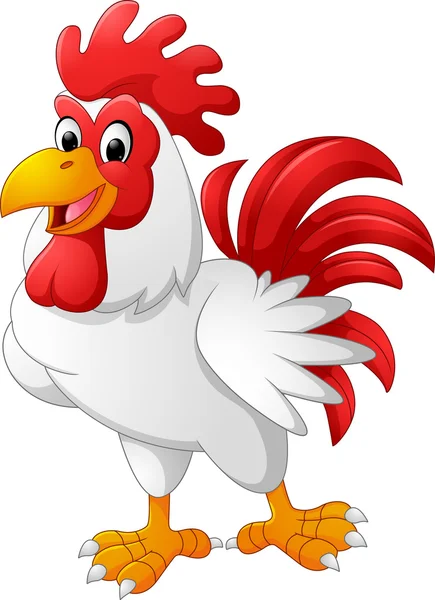 Cartoon chicken rooster posing — Stock Vector