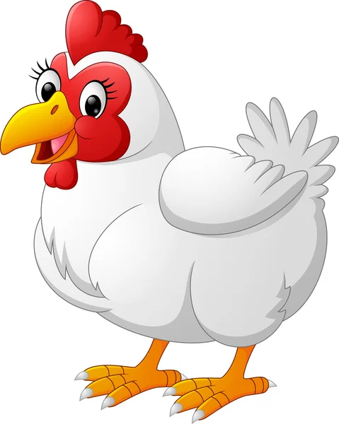 Caricatura gallina posando — Vector de stock